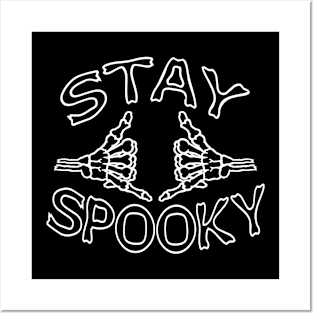 Halloween Skeleton Hands Shaka Sign Cool Stay Spooky Posters and Art